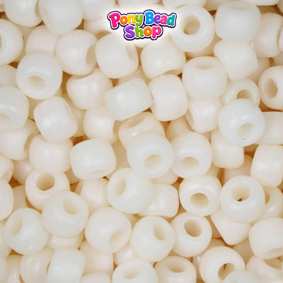 Dark Cream Matte 9mm Barrel Plastic Pony Beads (500pcs)