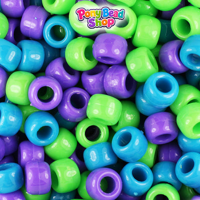 Delicious Opaque Mix 9mm Barrel Plastic Pony Beads (500pcs)
