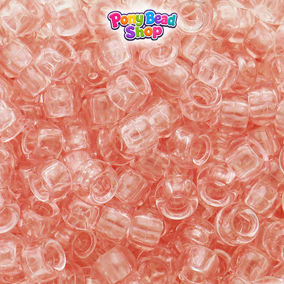 Light Coral Transparent 9mm Barrel Plastic Pony Beads (500pcs)