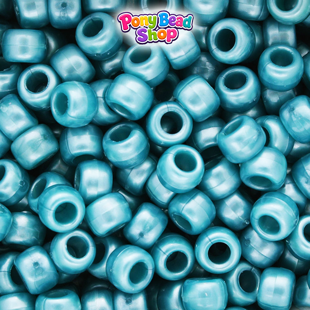 Medium Caribbean Pearl 9mm Barrel Plastic Pony Beads (500pcs)