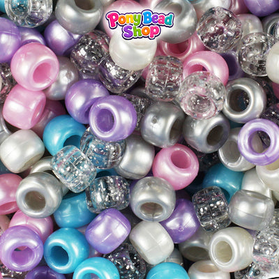 Fairy Tale Multi 9mm Barrel Plastic Pony Beads (500pcs)