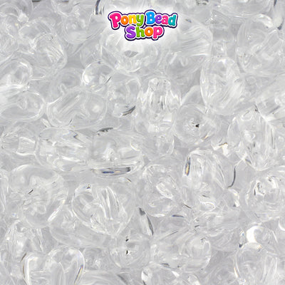 Crystal Transparent 12mm Heart (VH) Plastic Pony Beads (250pcs)