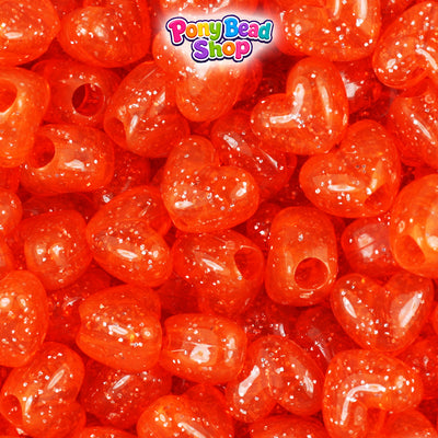 Hyacinth Sparkle 12mm Heart (VH) Plastic Pony Beads (250pcs)