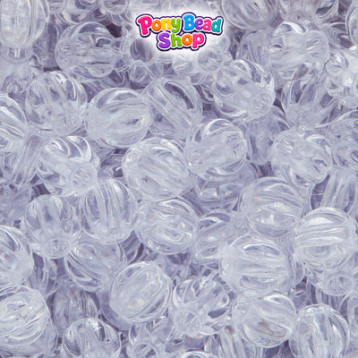 Crystal Transparent 10mm Melon Plastic Pony Beads (300pcs)