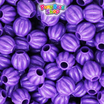 Dark Lilac Opaque 10mm Melon Plastic Pony Beads (300pcs)