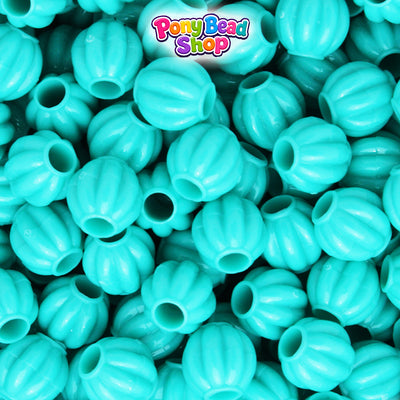 Light Turquoise Opaque 10mm Melon Plastic Pony Beads (300pcs)