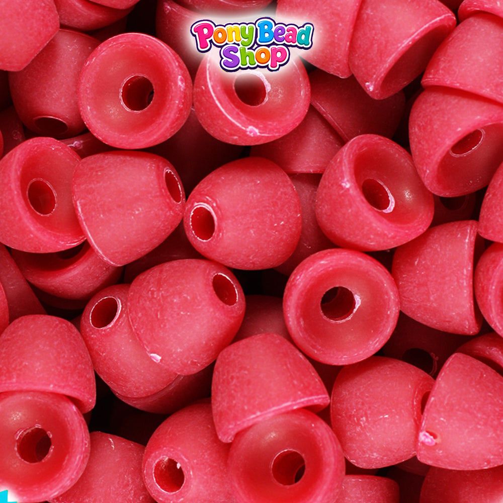Burgundy Matte 12mm Bell Plastic Pony Beads (50pcs)