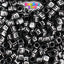 Black Opaque 6mm Cube Plastic Alpha Beads - White Letters (80pcs)