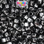 Black Opaque 6mm Cube Plastic Alpha Beads - White Letters (80pcs)