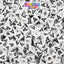 White Opaque 6mm Cube Plastic Alpha Beads - Black Letters (80pcs)