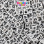 White Opaque 6mm Cube Plastic Alpha Beads - Black Letters (80pcs)