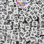 White Opaque 6mm Cube Plastic Alpha Beads - Black Letters (80pcs)