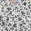 White Opaque 6mm Cube Plastic Alpha Beads - Black Letters (80pcs)